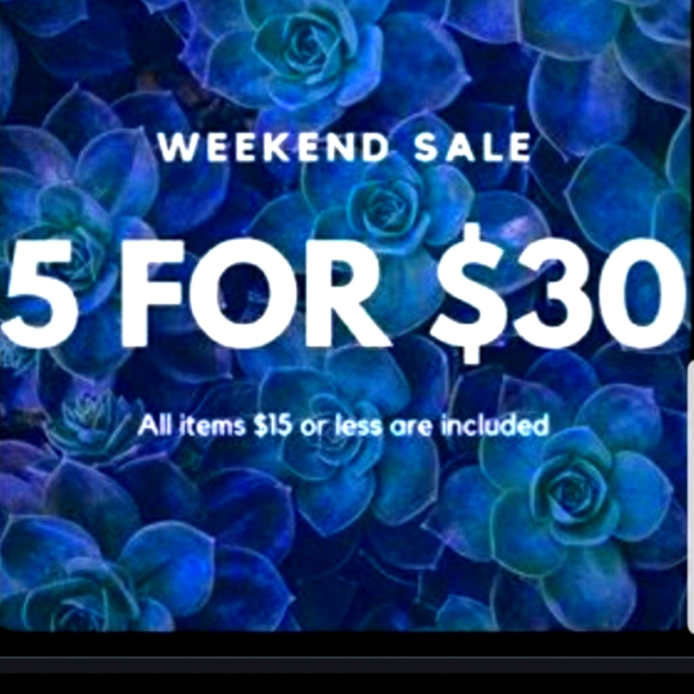SALE 5 FOR $30 + FREE SHIPPING